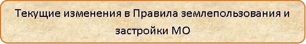 Текущие изменения в Правила землепользования и застройки МО